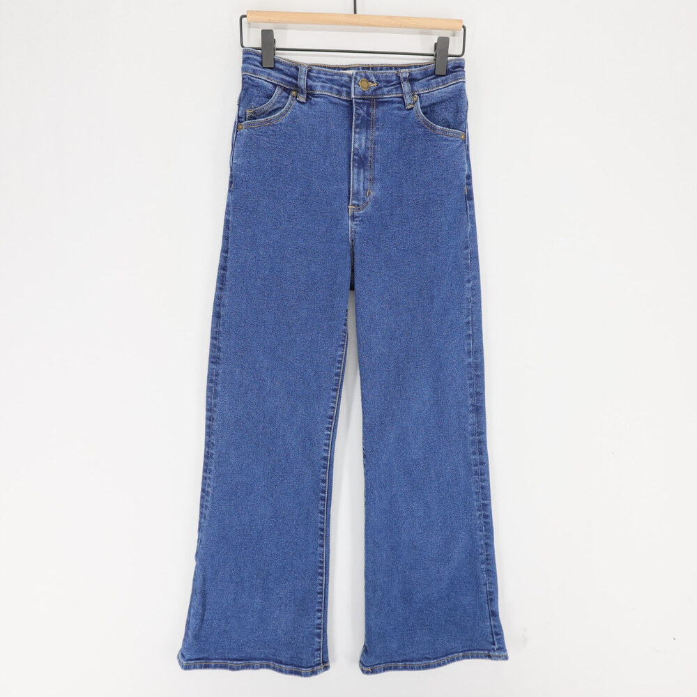 Rollas Eastcoast Flare Jeans Womens 27 Blue High Rise Stretch Classic Denim